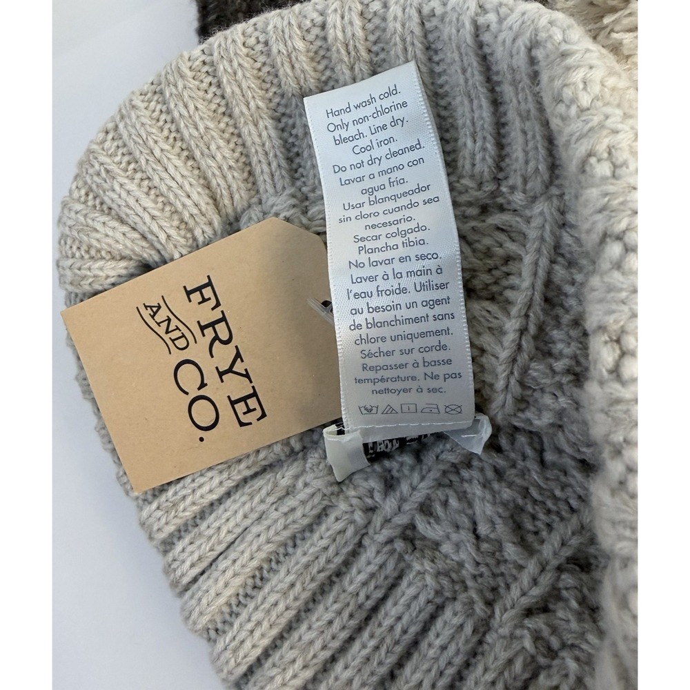 Bundle All NWT (2) Frye & Co Cable Knit Pom Beanies Hats, Universal Thread Scarf - Picture 8 of 14